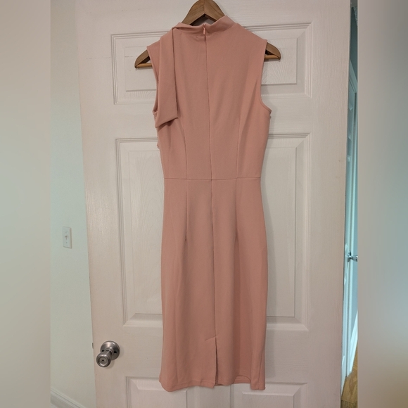 Classic Style Dusty Rose Pink Midi Dress By Miusol Women's Size M Bridesmaid - Picture 4 of 5